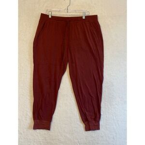 Calia Lily Jogger Pants Burgundy Red Drawstring Elastic Waist Lounge Athleisure